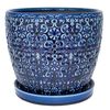 Trendspot Mediterranean 10 in. D Ceramic Planter Blue AHCR11403S-100A